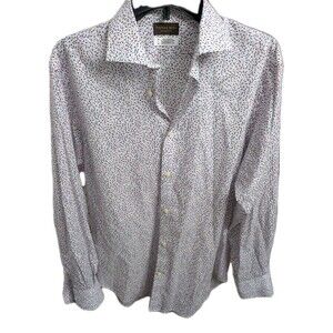Thomas Dean Luxury European Fabric Floral L/S Button-Down Shirt Sz M